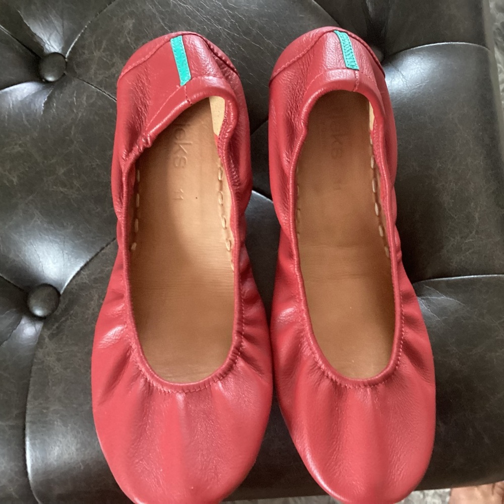 Tieks Red Leather Flats